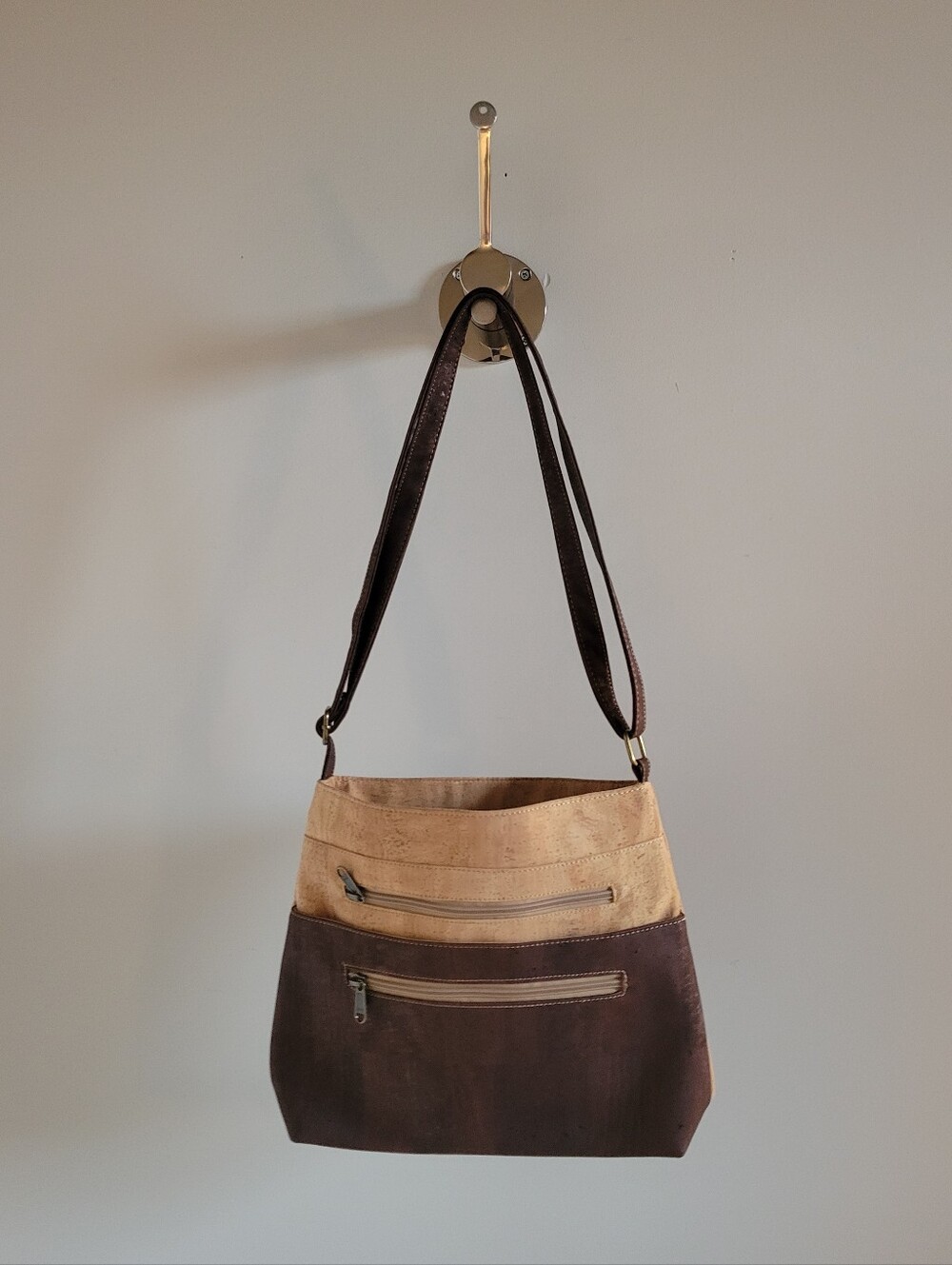 Portugal 100% Cork Crossbody Shoulder Bag Brown Natural Adjustable Strap